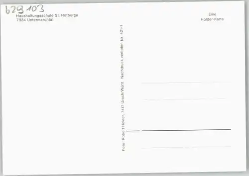 Untermarchtal Untermarchtal Haushaltungsschule St Notburga * /  /