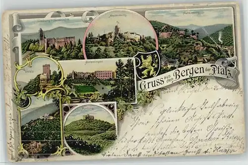 Bergen Pfalz Limburg Madenburg Hardenburg Altleiningen Maxburg Trifels Wolfsburg Feldpost x 1898