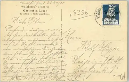 Waldhaeuser Gasthof Lusen x 1920