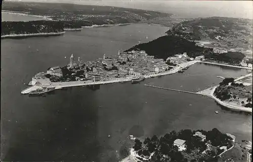 pw37696 Rab Kroatien Fliegeraufnahme Hafen Landzunge Kategorie.  Alte Ansichtskarten