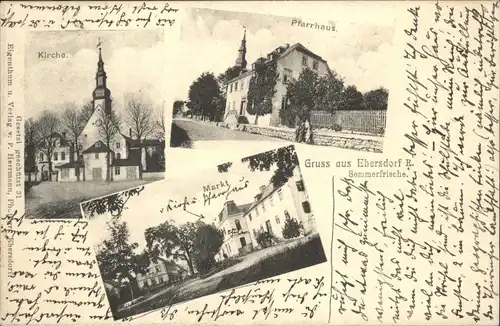 Ebersdorf R. Kirche Pfarrhaus Markt x