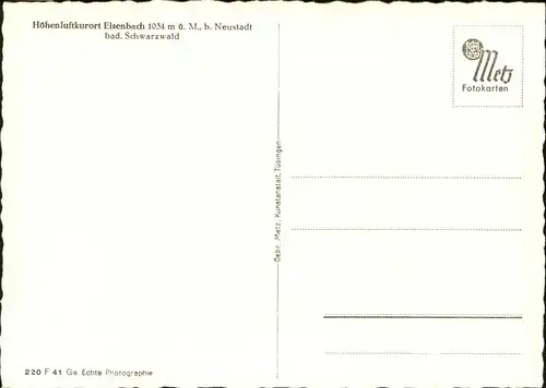 Eisenbach Schwarzwald Neustadt *