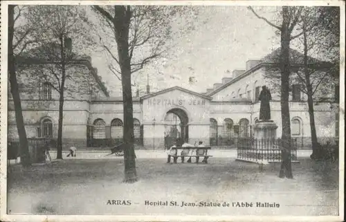 Arras Hopital St. Jean Statue l'Abbe Halluin x