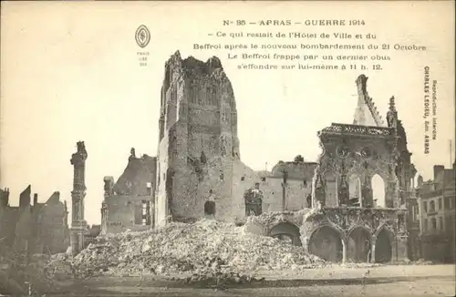 Arras Guerre Beffroi Hotel de Ville *