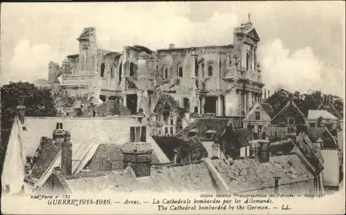 Arras Cathedrale Bombardee Allemands Zerstoerung *