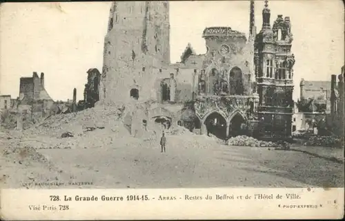 Arras Beffroi Hotel de Ville Guerre Zerstoerung *