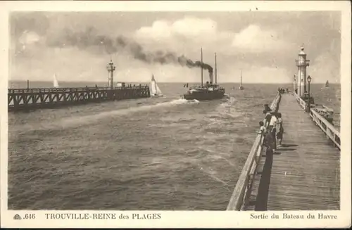 Trouville Reine Plages Bateau Havre Dampfer Leuchtturm *
