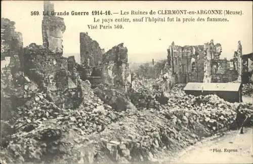 Clermont Clermont Argonne Meuse Guerre Zerstoerung * /  /