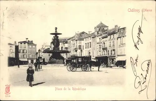 Chalons Marne Place Republique Pferd Kutsche x