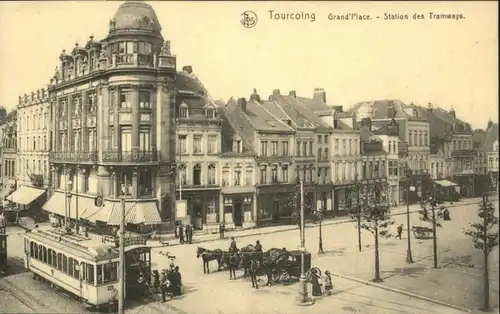 Tourcoing Grand Place Stadion Tramways Kutsche *