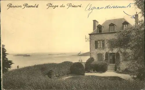 Saint-Malo [handschriftlich] Pension Raould Plage Prieure *