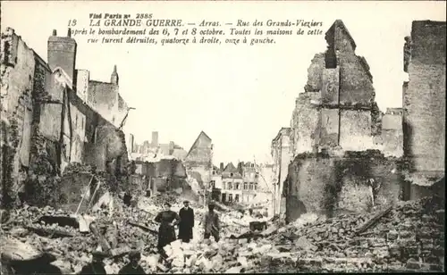 Arras Rue Grands-Vieziers Zerstoerung *
