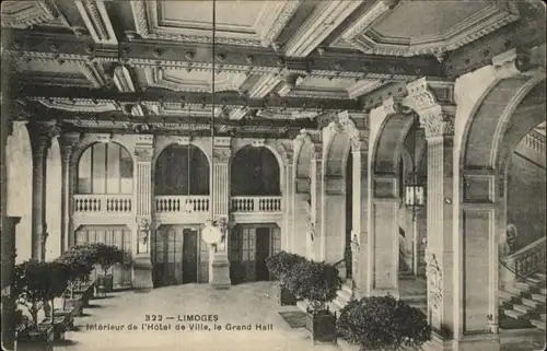 Limoges Interieur de l'Hotel de Ville le Grand Hall *