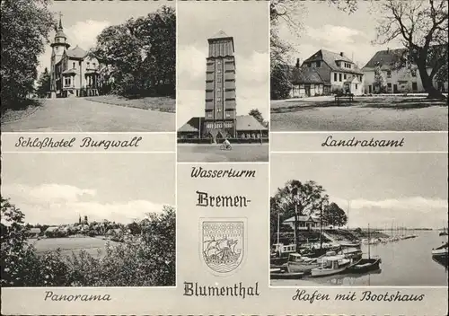 Blumenthal Schlosshotel Burgwall Wasserturm Landratsamt Hafen Bootshaus *