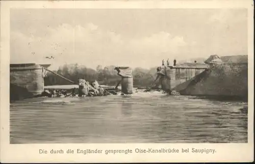 Saupigny gesprengte Oise-Kanalbruecke x