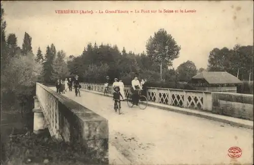 Verrieres Aube Grand Route Pont Seine Lavoir *