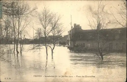 Troyes Inondation Place Charmilles Hochwasser x