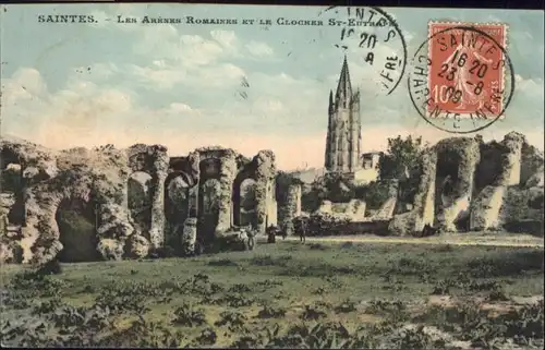 Saintes Les Arenes Romaines le Clocher Saint Eutrape x