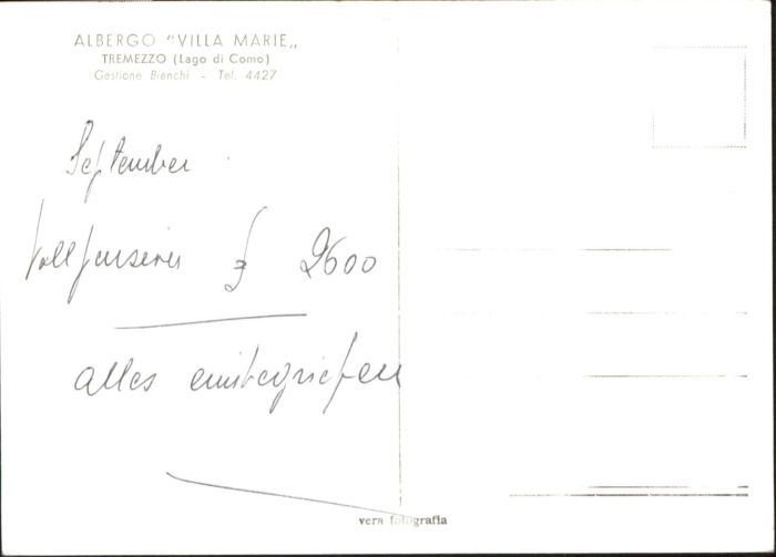 Tremezzo Tremezzo Albergo Villa Marie * / Italien /Italien Nr ... Tremezzo Tremezzo Albergo Villa Marie * / Italien /Italien Nr ...