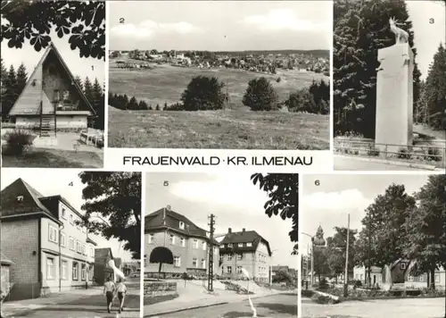 Frauenwald Frauenwald Rennsteig Wanderhuete Monument FDGB Erholungsheim Drei Kronen Nordstrasse Platz des Friedens x /  /