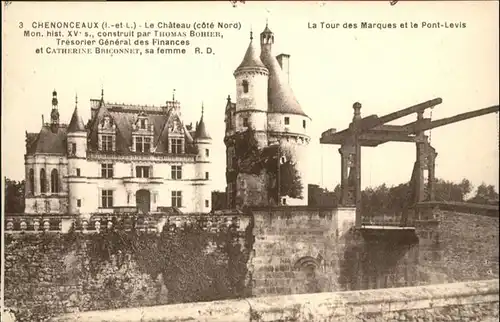 AK / Ansichtskarte Chenonceaux le Chateau la Tour des Marques le Pont Levis *