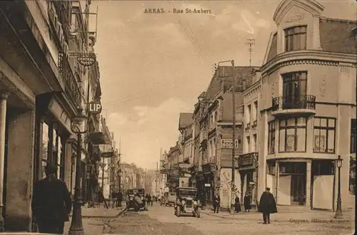Arras Rue St. Aubert Karte von ca. 1910 x