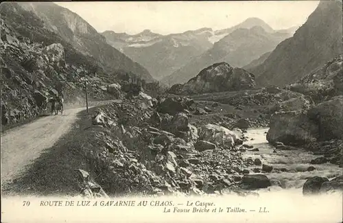 Gavarnie Route de Luz a Gavarnie au Chaos le Casque la Fausse Breche le Taillon /  /