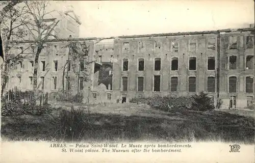 Arras Palais Saint-Waast Le Musee apres bombardements /  /