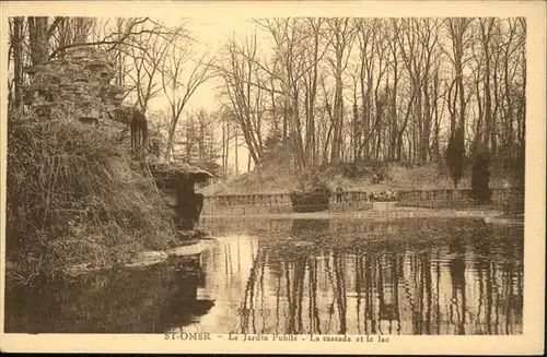 Saint-Omer Le Jardin Public la cascade le lac /  /