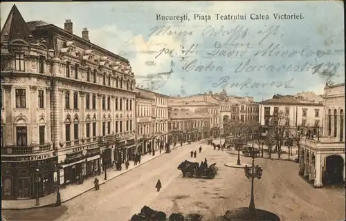 Bucaresti Piata Teatrului Calea Victoriei Kutsche /  /