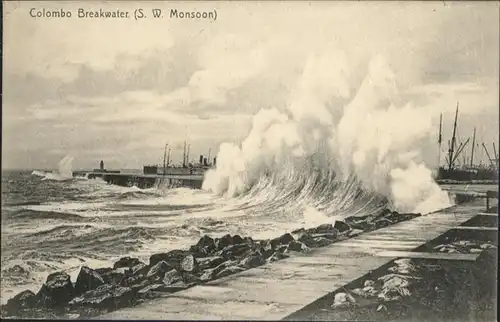 AK / Ansichtskarte Colombo Breakwater Monsoon /  /