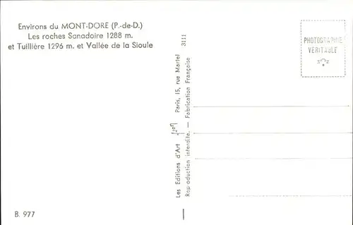 AK / Ansichtskarte Mont-Dore les roches Sanadoire Tuilliere /  /