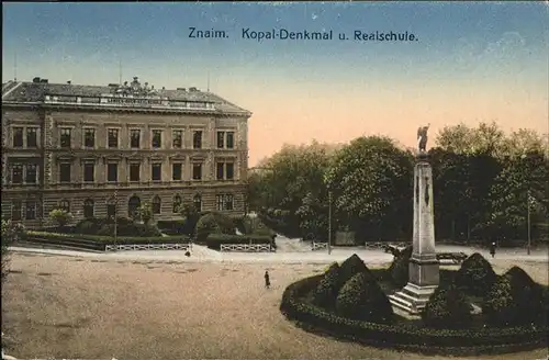 AK / Ansichtskarte Znaim Tschechien Kopal-Denkmal Realschule / Znojmo /