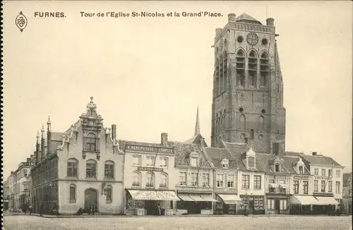 Furnes West-Vlaanderen Tour de Eglise St. Nicolas Grand Place