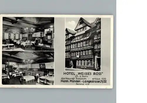 Hann. Muenden Hotel Weisses Ross  /  /