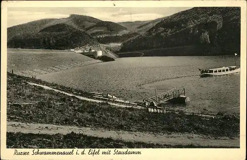 Schwammenauel Staudamm Schiff