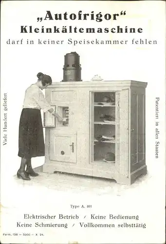 Werbung Elektrofrigor Kaeltemaschinen Berlin Kat. Werbung