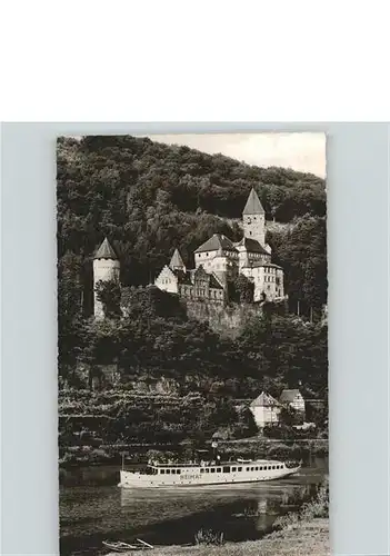 Zwingenberg Baden Neckar Am Neckarufer Schloss Schiff