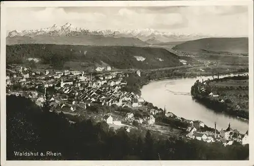 Waldshut Tiengen Rhein Panorama mit Alpenblick
