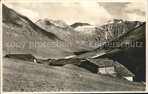 Avers Obertal Juf mit Forcellinapass und Piz Turba Kat. Juf