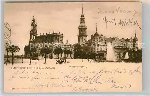 Dresden Kath Hofkirche und Schloss Kat. Dresden Elbe