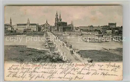 AK / Ansichtskarte Dresden Altstadt mit neuem Staendehaus Kat. Dresden Elbe