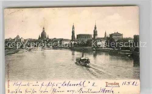 Dresden Kgl Schloss Hofkirche Augustusbruecke Kat. Dresden Elbe