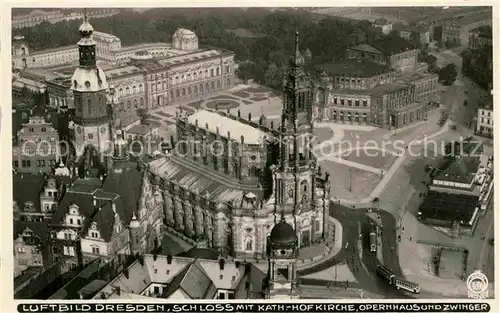 Foto Hahn Nr. 4396 Fliegeraufnahme Dresden Schloss Katholische Hofkirche Kat. Fotografie