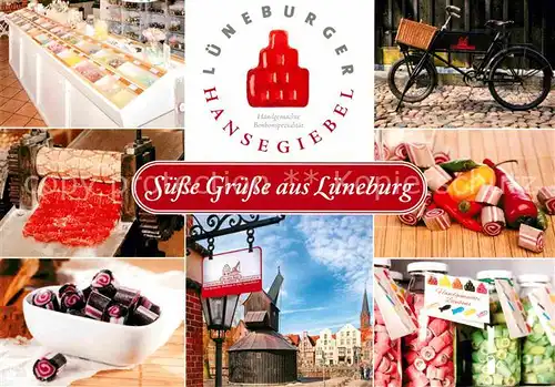 AK / Ansichtskarte Lueneburg Lueneburger Bonbon Manufaktur Hansegiebel Alter Kran Kat. Lueneburg