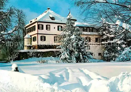AK / Ansichtskarte Schwaebisch Gmuend Sanatorium Schloss Lindach im Winter Kat. Schwaebisch Gmuend