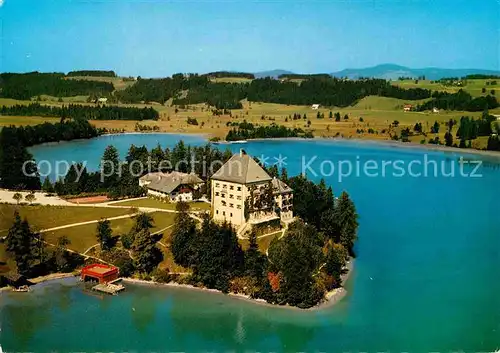 Hof Salzburg Hotel Schloss Fuschl See Fliegeraufnahme Kat. Hof bei Salzburg