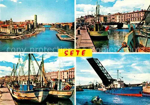 Sete Herault Hafen Fischkutter Bruecke Dampfer Kat. Sete