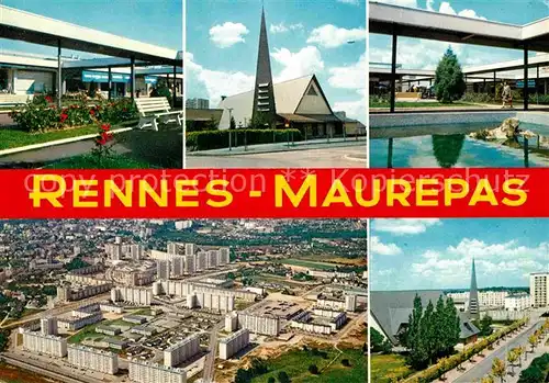 Rennes Cite de Maurepas Eglise vue aerienne Kat. Rennes