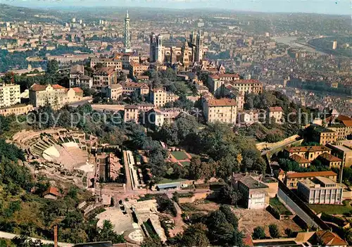 Lyon France Colline de Fourviere Theatres Romains Basilique vue aerienne Kat. Lyon